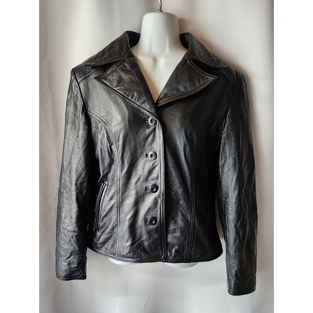 VTG 70s WILSON'S‎ GRAINED LEATHER JACKET Ladies Large